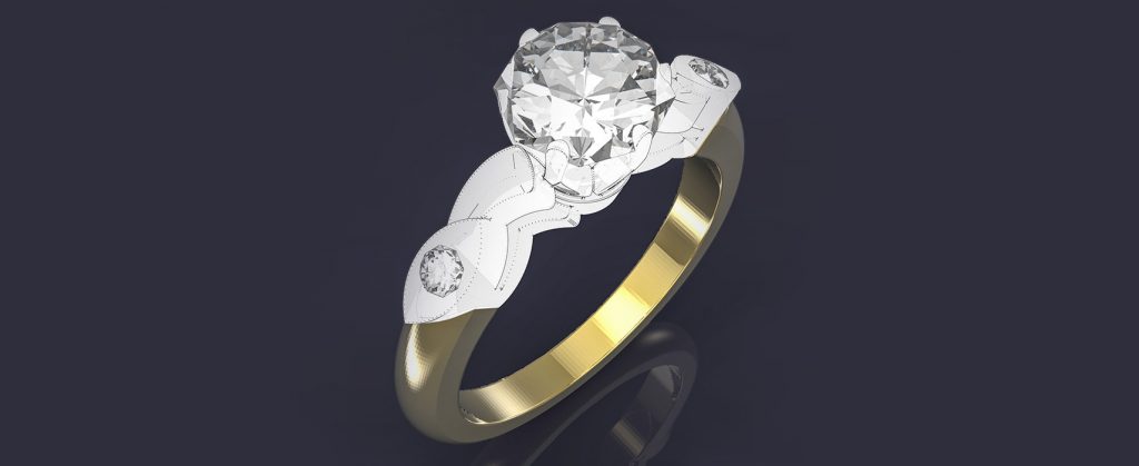 3D CAD model of engagement ring concept